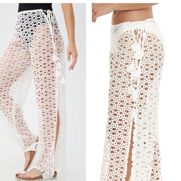 TRINA TURK
Chateau Floral Mesh Cover-Up Pants in Vanilla - Picture 1 of 10